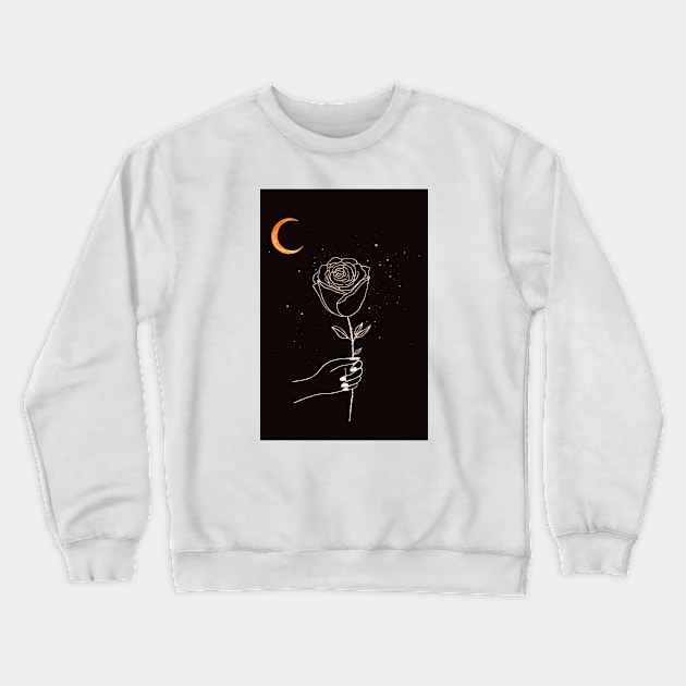 Cosmic Rose Crewneck Sweatshirt by LunarsFlow